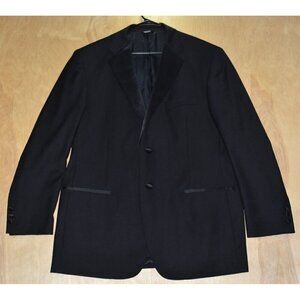 Doni Barassi Mens Charles 2B Merino Wool Blazer Black Coat Suit Size 44 R